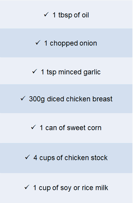 chicken and sweet corn soup ingredients