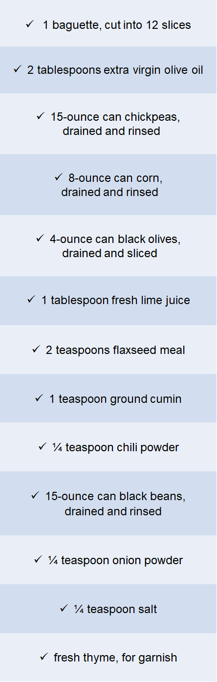 chickpea salad crostini ingredients