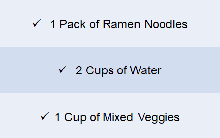 veggie ramen ingredients