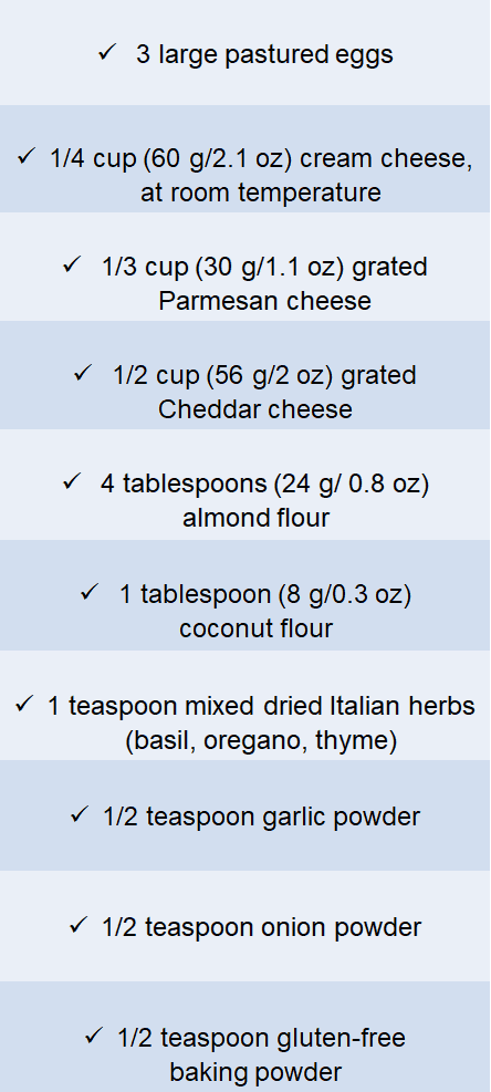cheesy grain-free waffles ingredients
