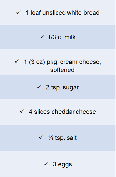 cheese french toast ingredients