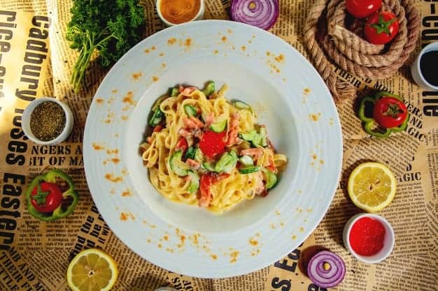 creamy noodles and vegetables recipe